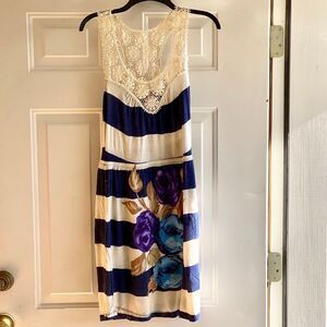 Lush Striped Floral Dress  